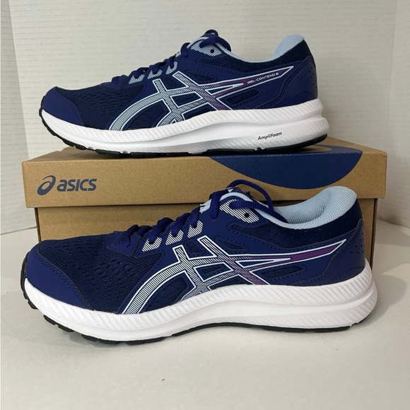 ASICS Women's Gel-Contend 8 Running Shoes, Size 8.5 & Color Dive Blue/Soft Sky - Picture 2 of 7